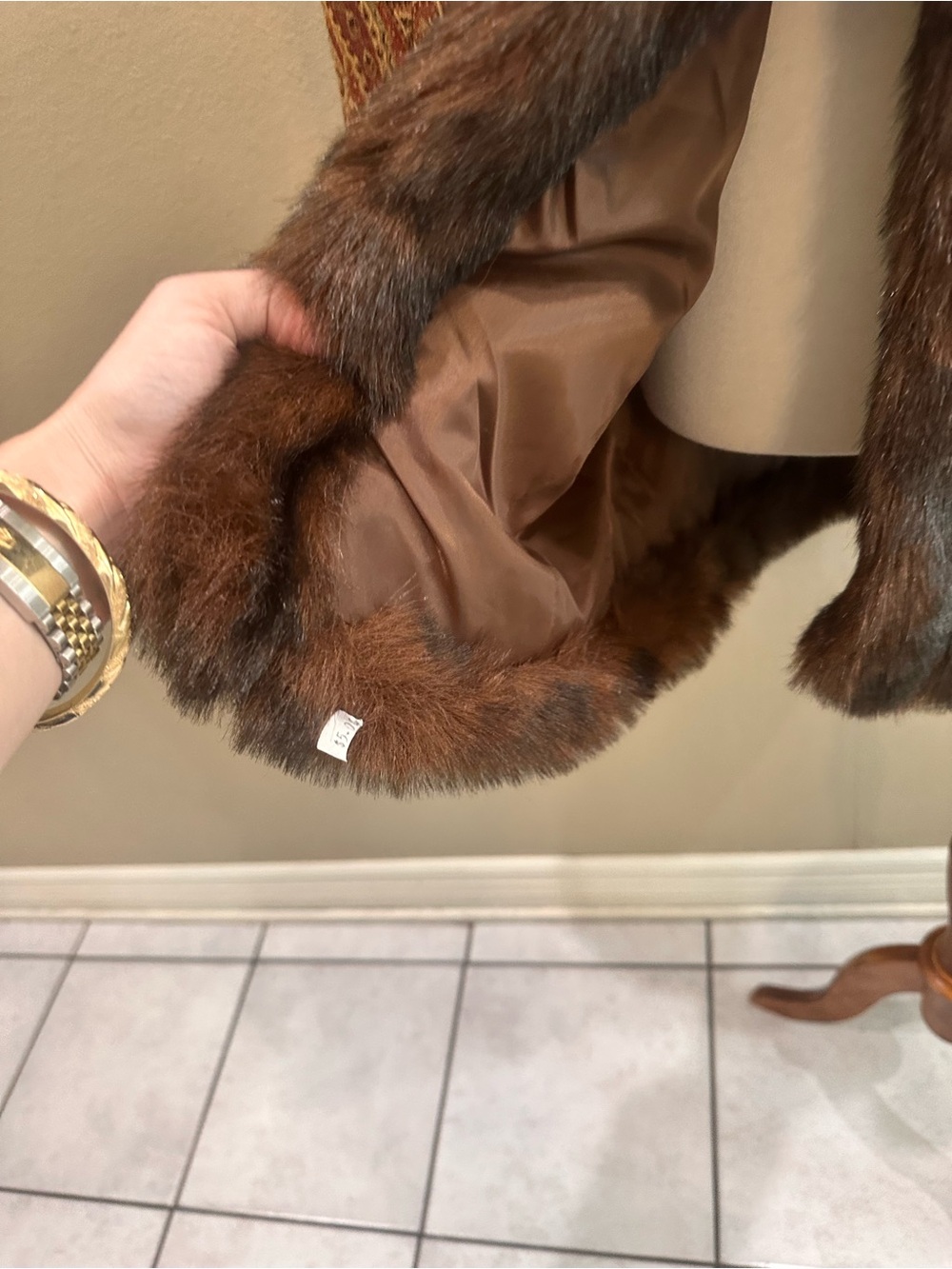 Newport News Vintage Paisley Faux-Fur Trim Jacket in Brown 12 - Picture 7 of 12